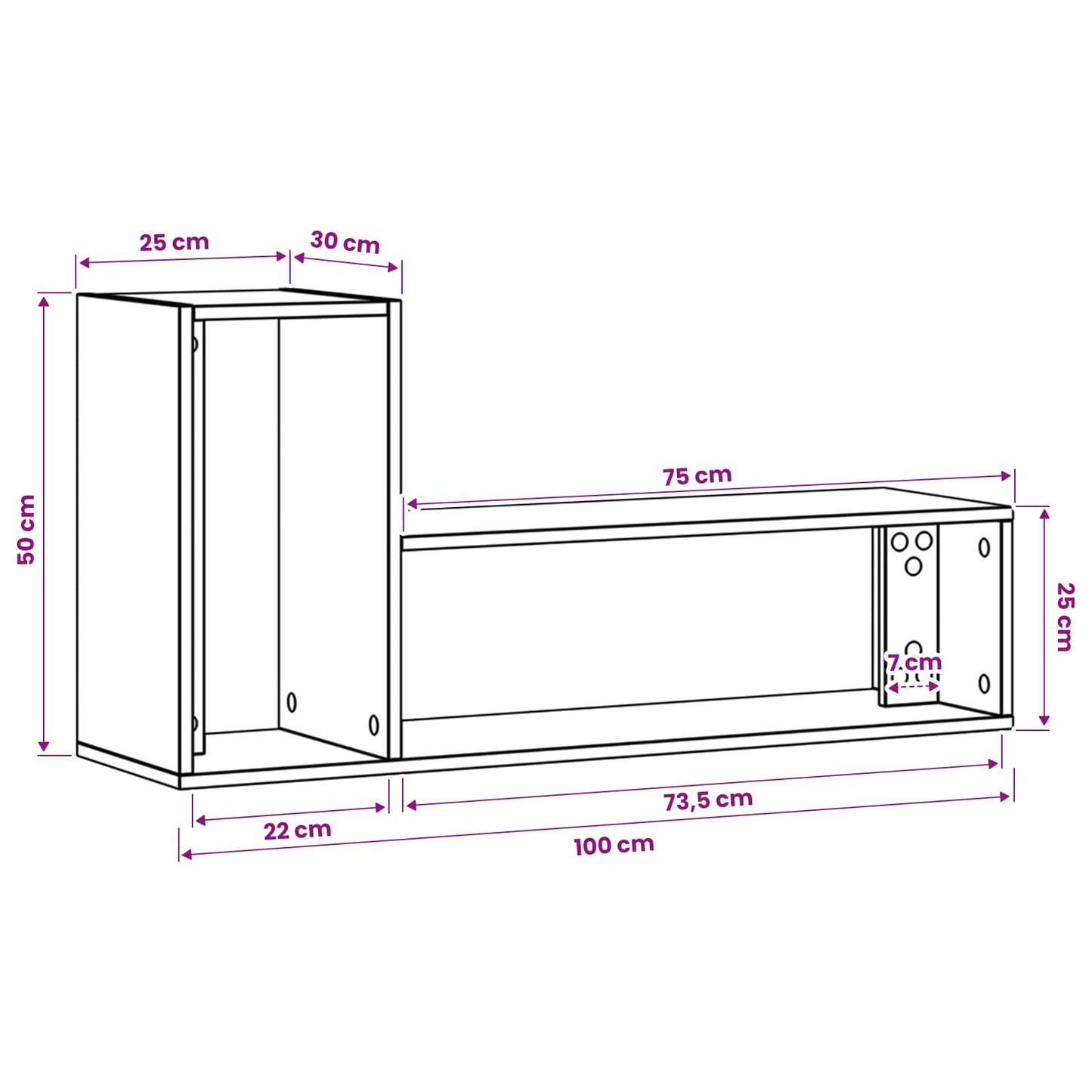 TV-skab 100 x 30 x 50 cm Sort eg Konstrueret træ