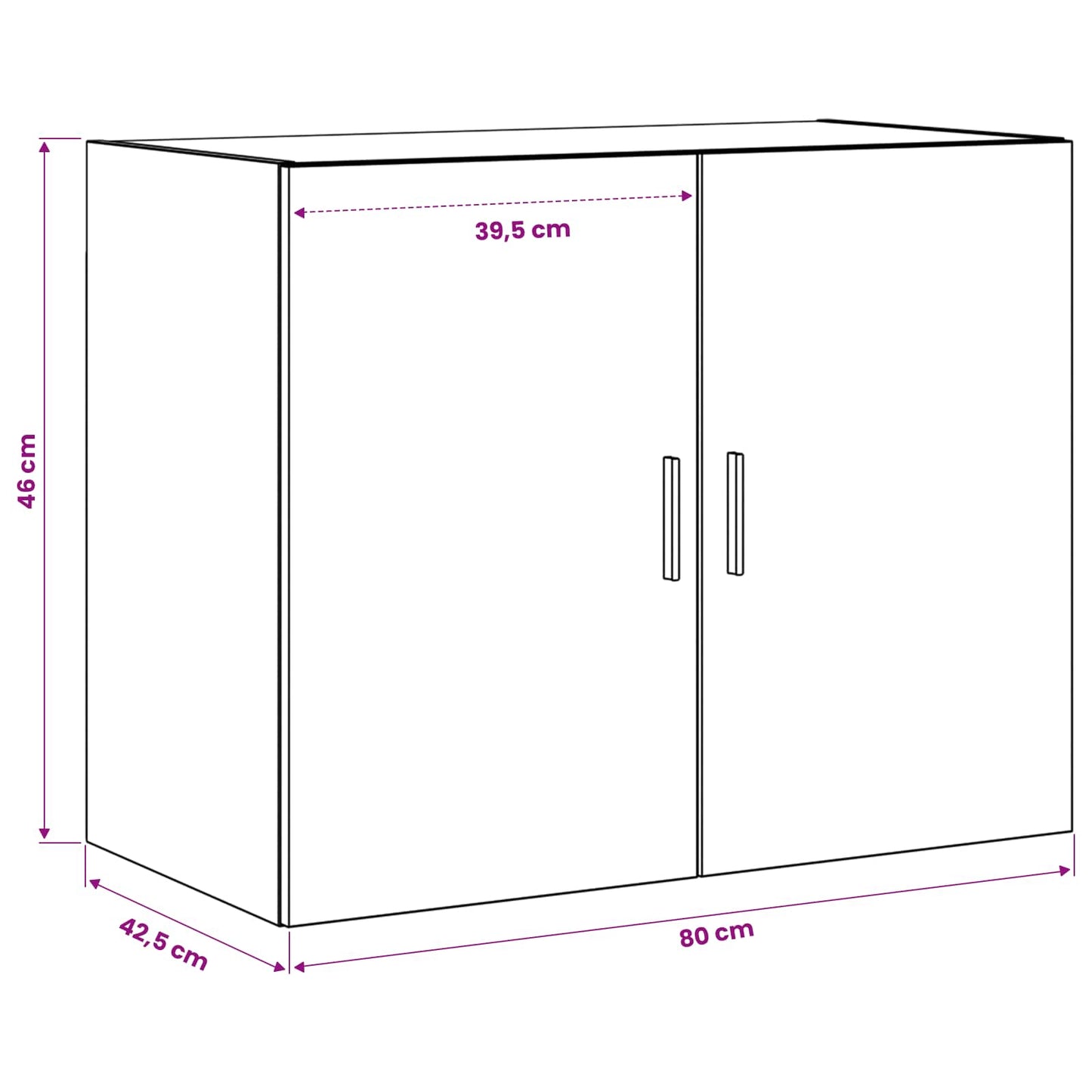 Vægskab Gammelt træ 80 x 42,5 x 64 cm Konstrueret træ
