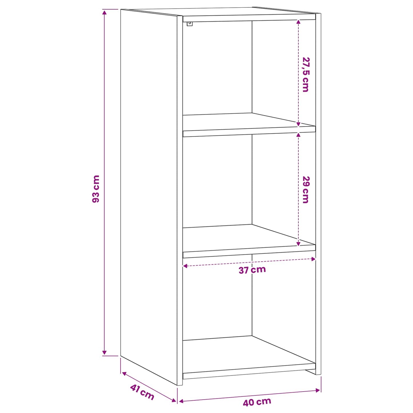 Sideboard Sort eg 40 x 41 x 93 cm Konstrueret træ