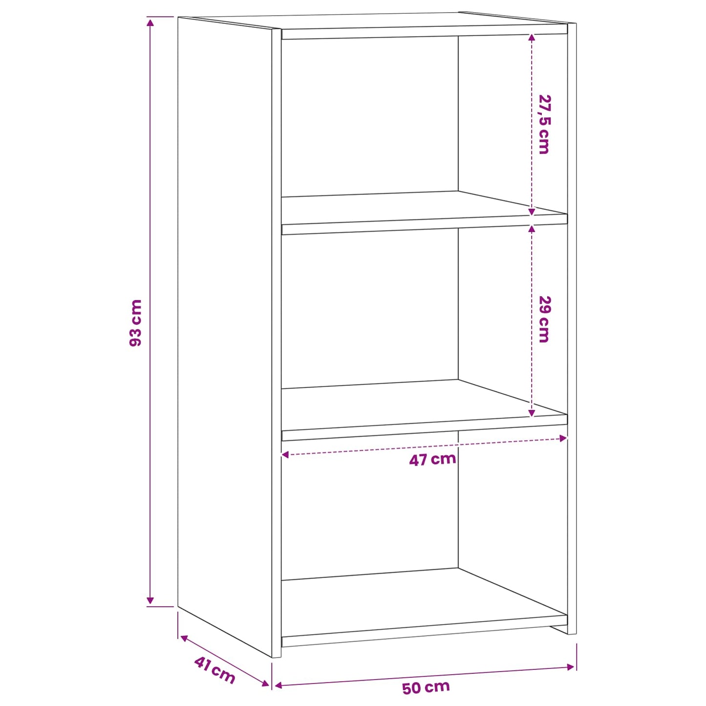 Sideboard Gammelt træ 50 x 41 x 93 cm Konstrueret træ