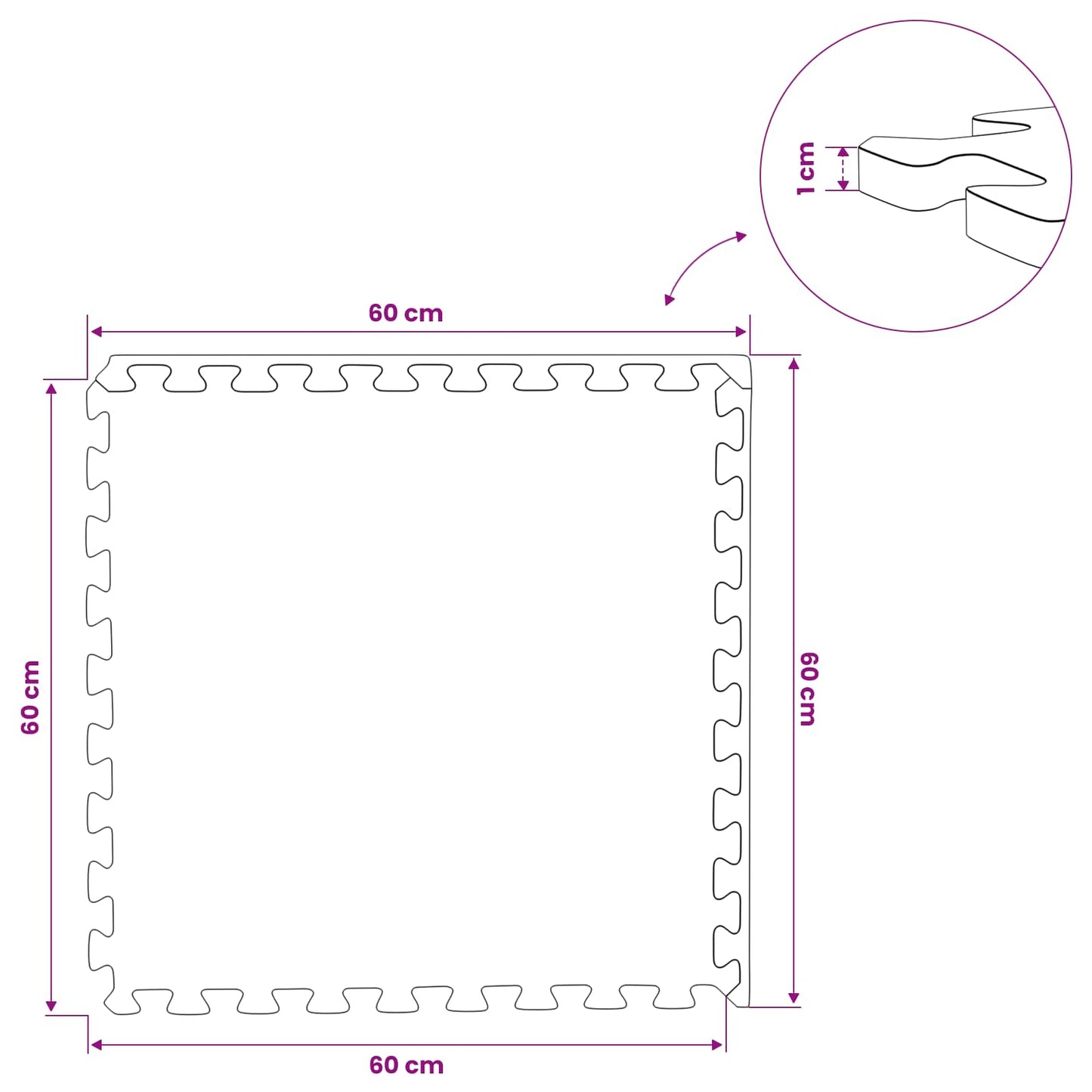 Poolbundmåtte 50 stk. træ 18 m² EVA skum