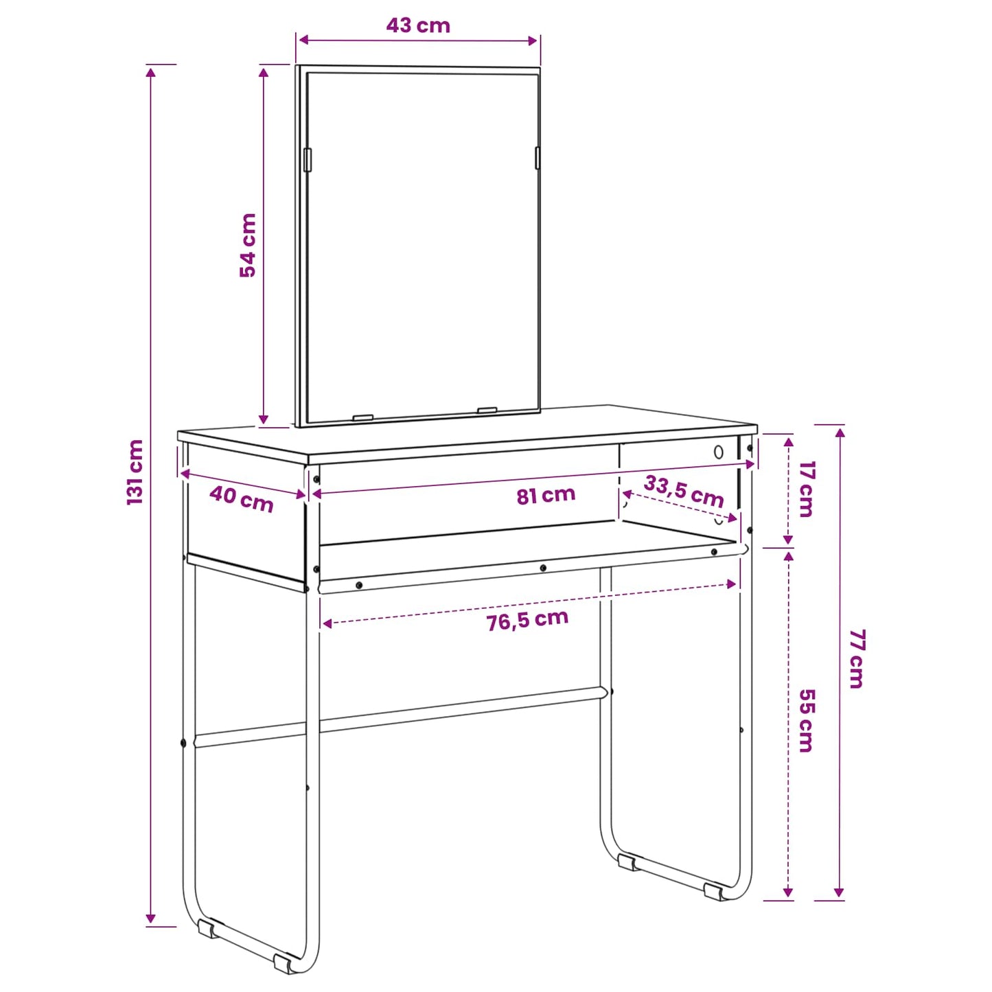 Klædeskab med hylde Sort eg 81 x 40 x 131 cm Konstrueret træ