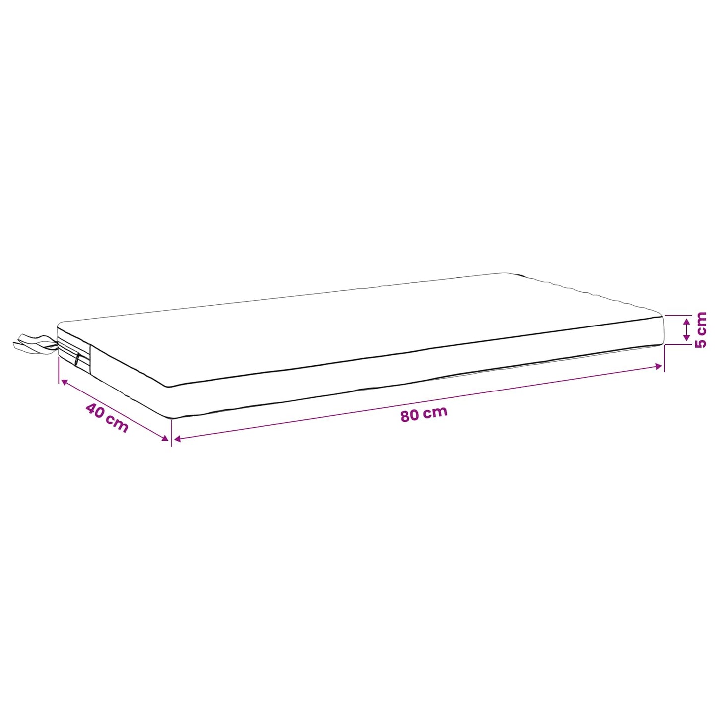 Bænkpude SOEST 100% polyester Cremefarvet 80 x 40 x 5 cm