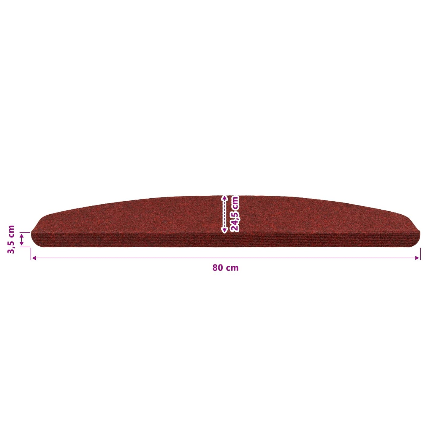 Selvklæbende Trappemåtter 15 pcs Rød 80 x 28 x 3,5 cm