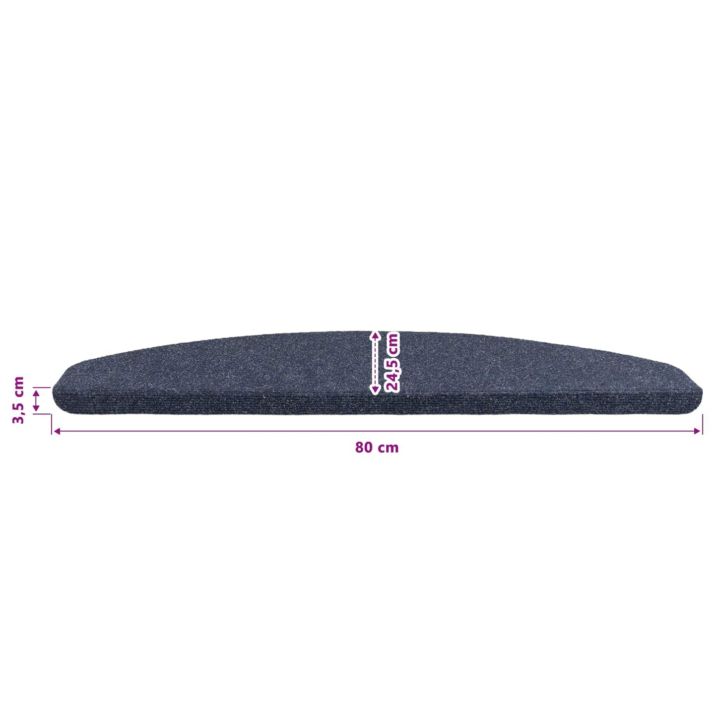 Selvklæbende Trappemåtter 15 pcs Blå 80 x 28 x 3,5 cm