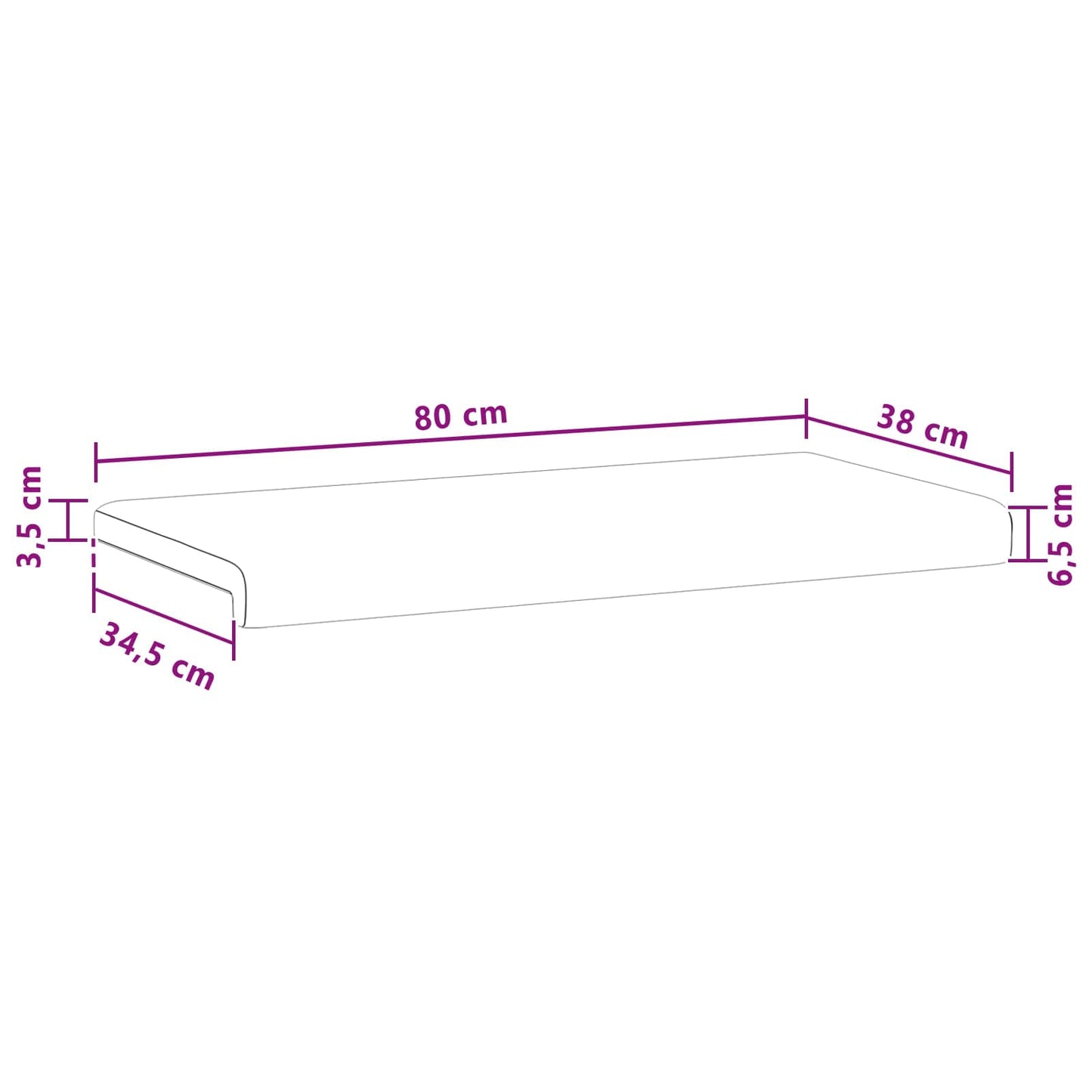 Bænkpude Kunstlæder Cappuccino Dybde 35 cm