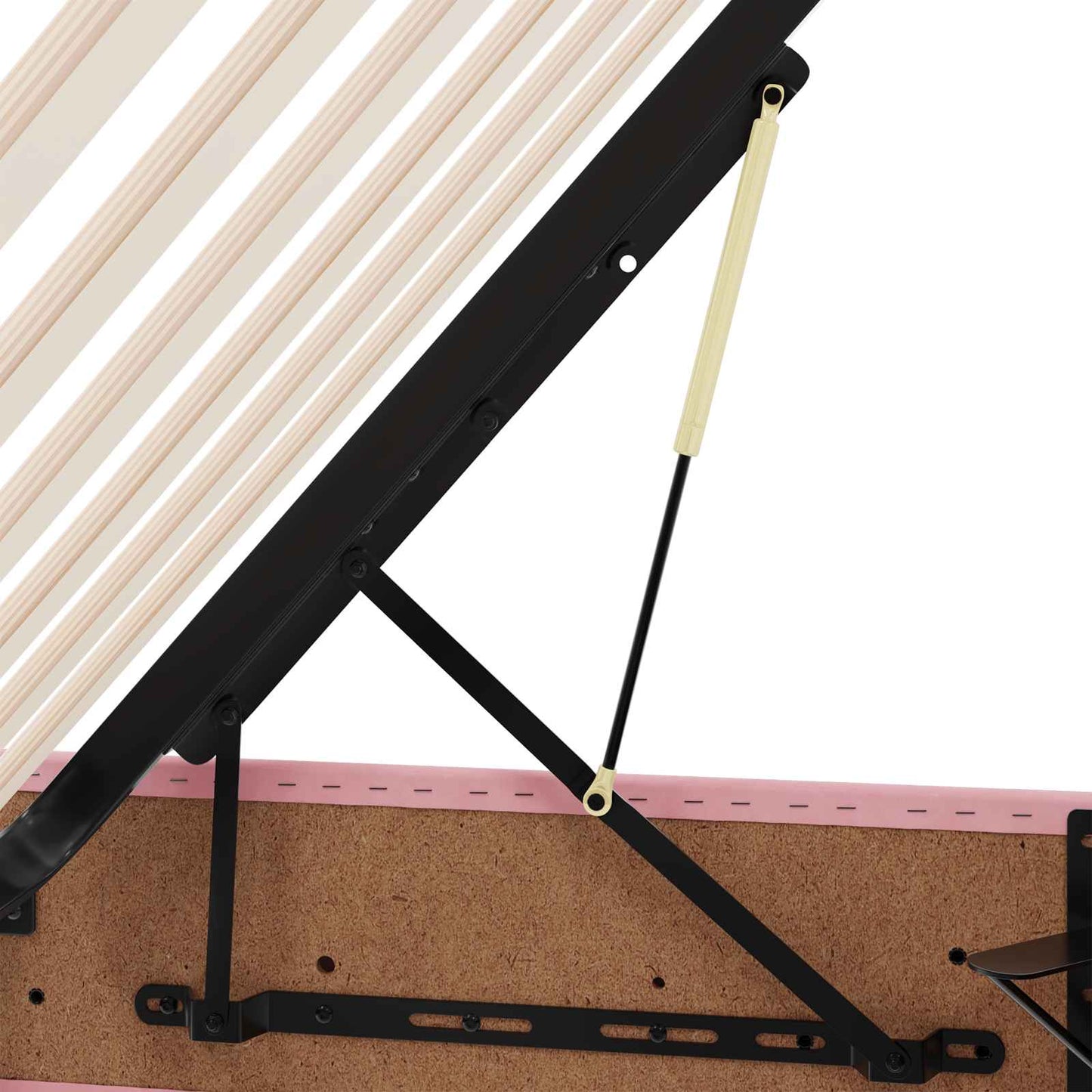 Ottoman Sengestel med opbevaring Lyserød 180 x 200 cm Fløjl