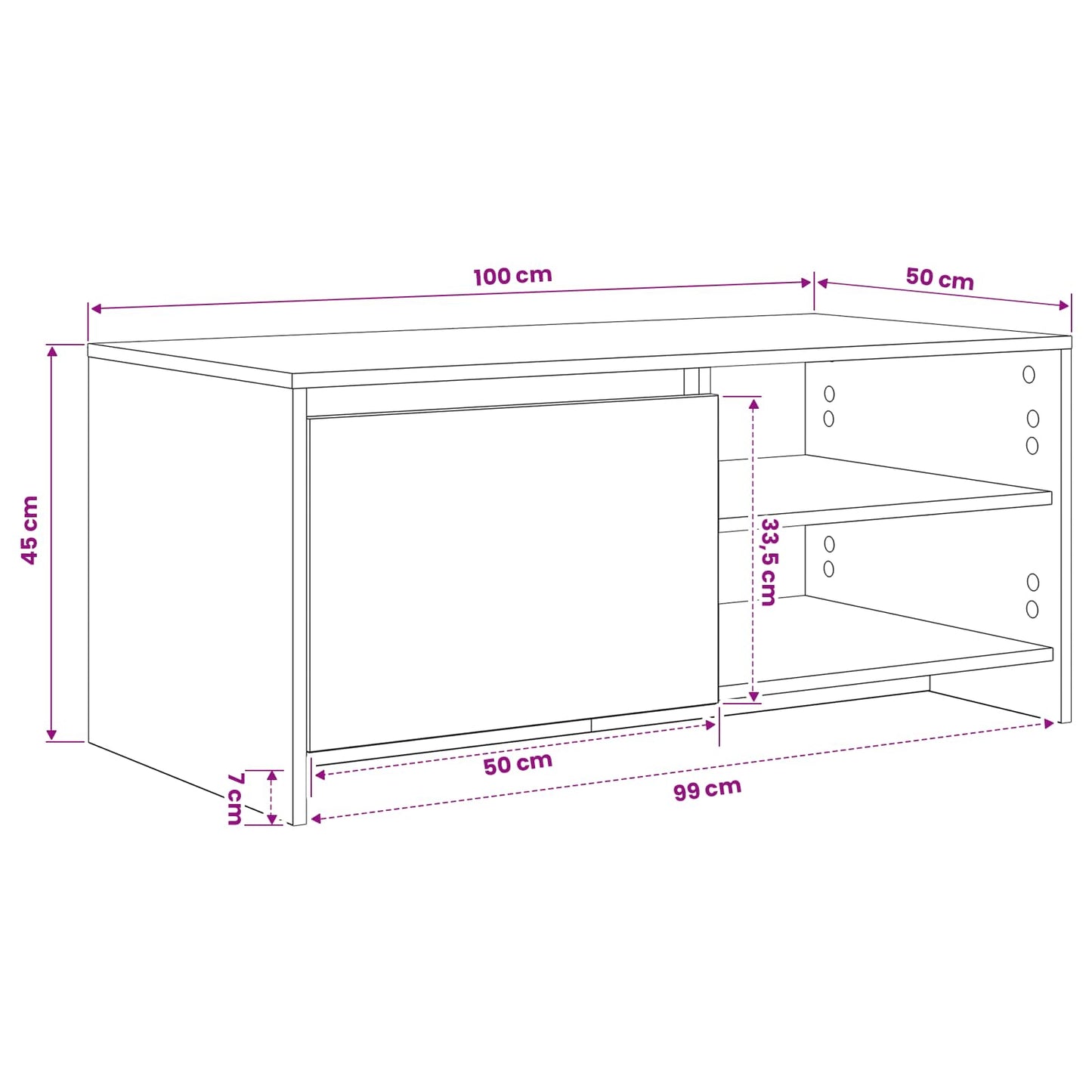 Sofabord Artisan-eg 102 x 50 x 45 cm Konstrueret træ