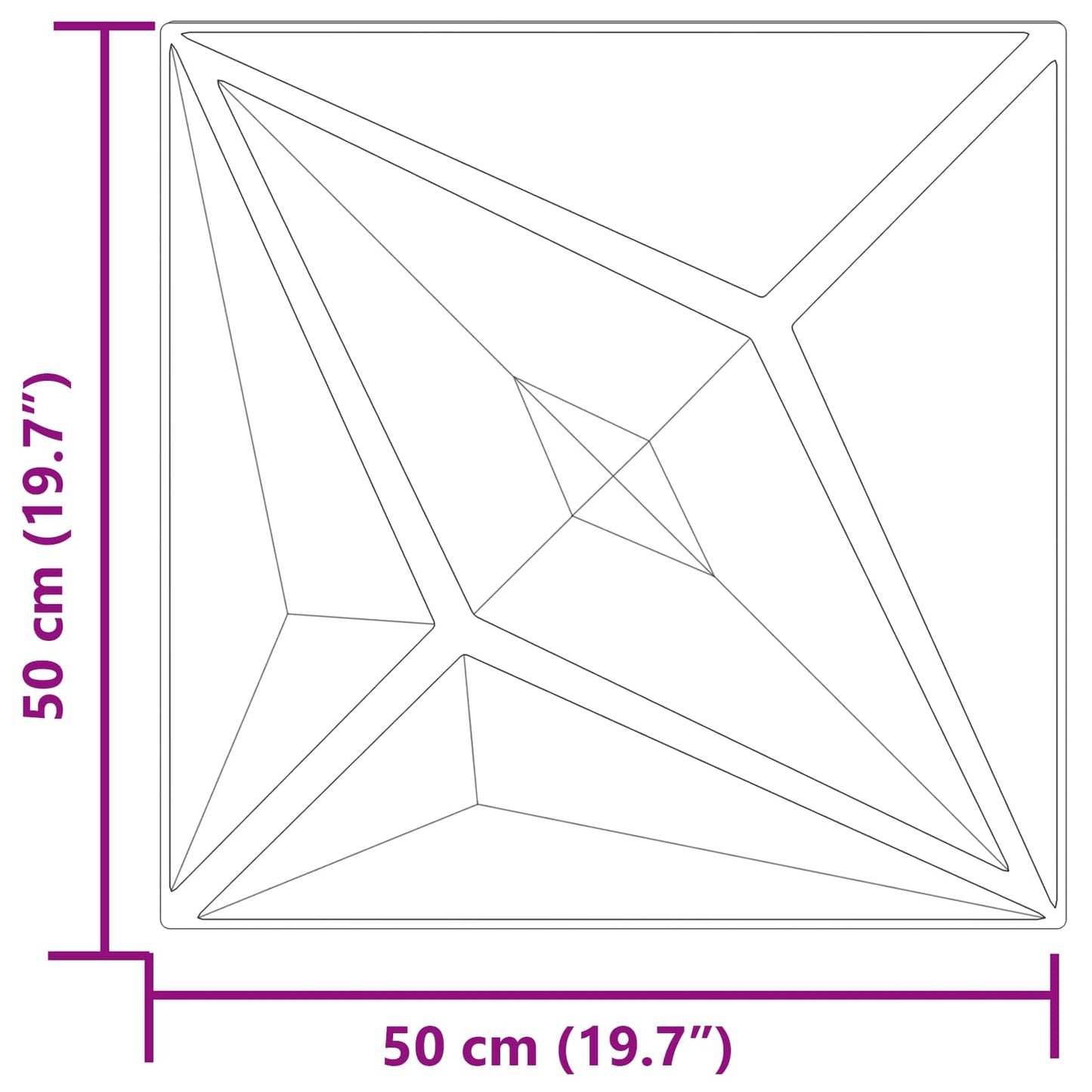 Vægpaneler Stjerne 48 pcs Star Grøn 50 x 50 cm XPS Skum