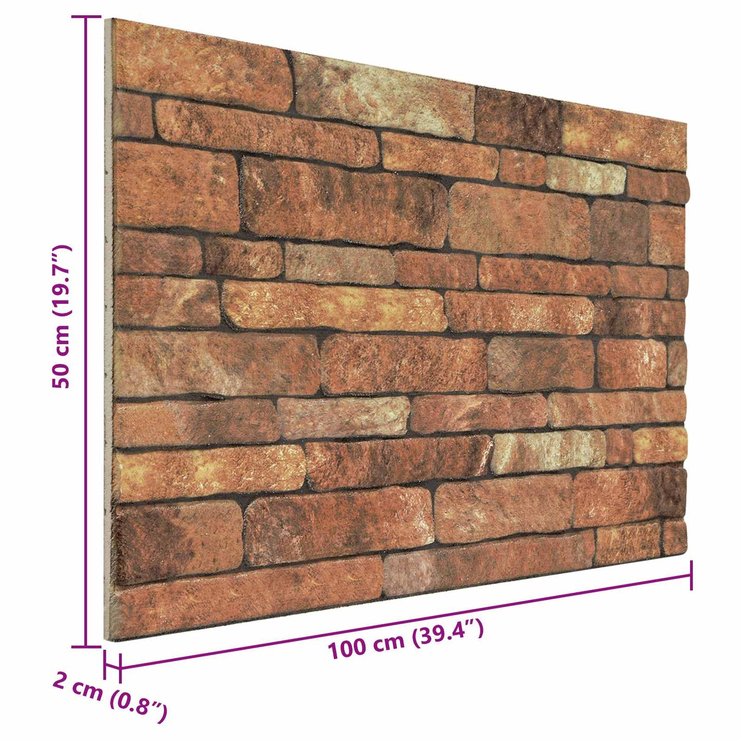 Vægpaneler 10 pcs Brun og hvid 100 x 50 cm EPS Skum