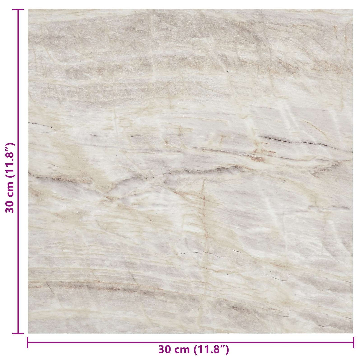 Selvklæbende Gulvplanker 30,5 x 30,5 cm 20 pcs PVC Beige