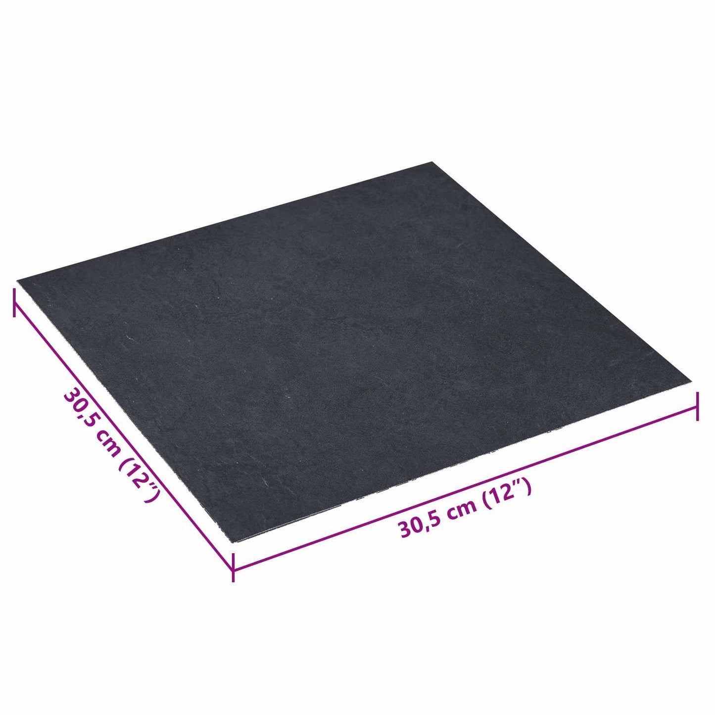 Selvklæbende Gulvplanker 30,5 x 30,5 cm 20 pcs PVC Sort marmor