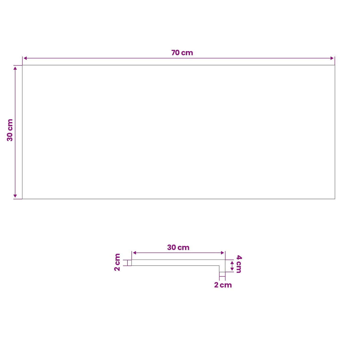 Trappetrin 2 stk. 70 x 30 x 2 cm Lys Brun Solid bøg