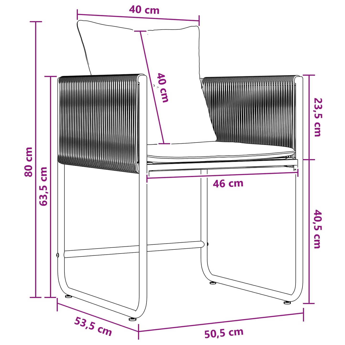 Have Spisebordssæt 5 stk. Sort og Anthracit polyrattan
