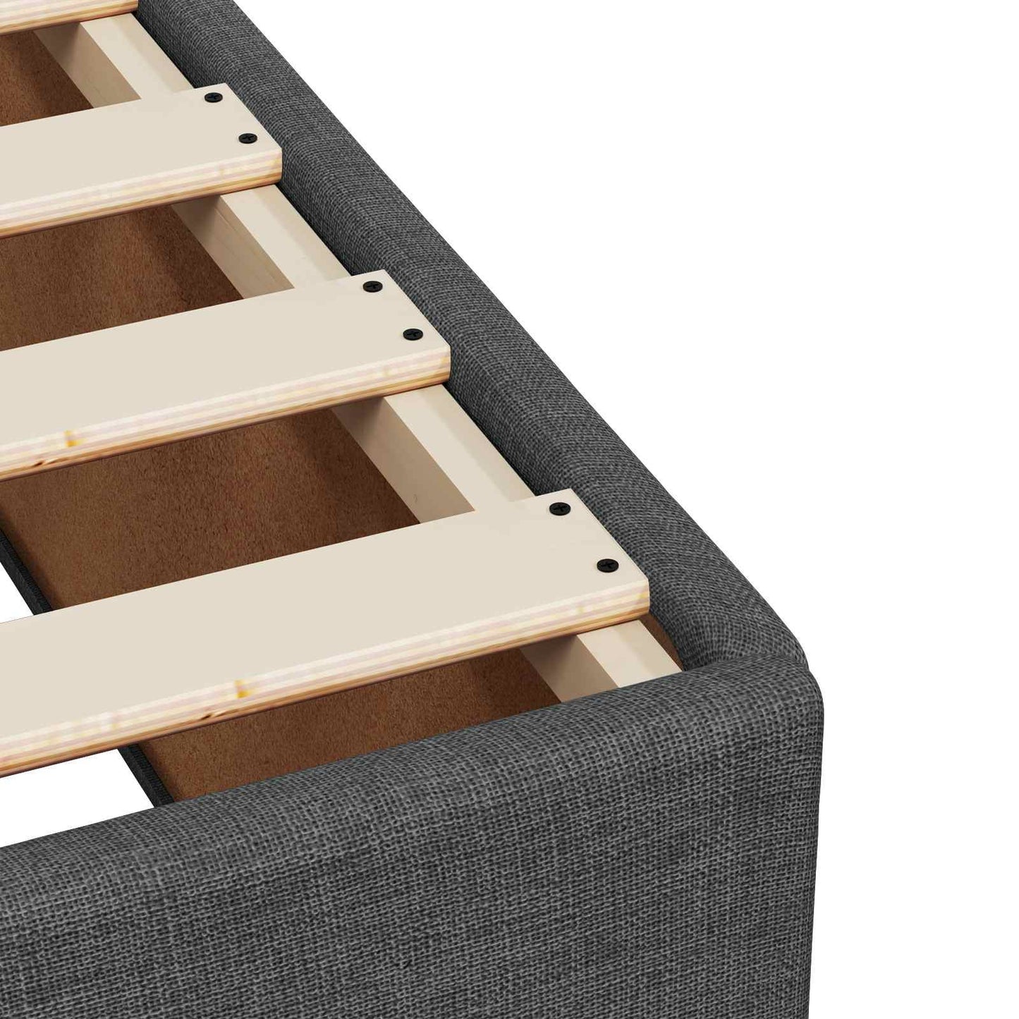 Box Spring Seng med Madras og LED Mørkegrå 200 x 200 cm Stof