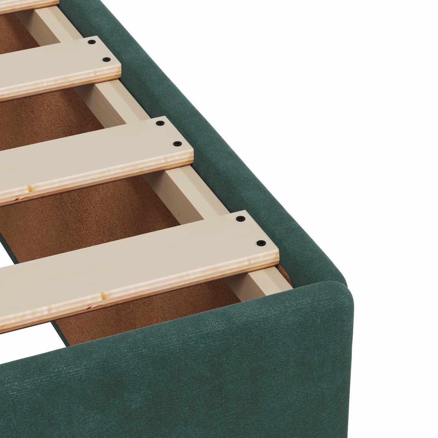 Box Spring Seng med Madras og LED Mørkegrøn 160 x 200 cm Velour