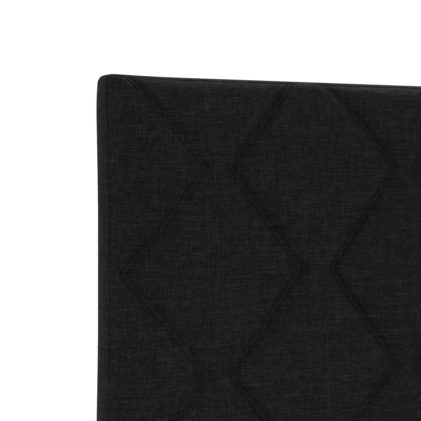 Ottoman seng med madras og LED Sort 140 x 200 cm Stof