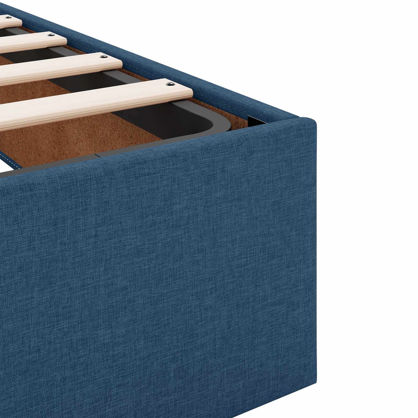 Opbevaringsseng med hovedgærde Blå 200 x 200 cm Stof