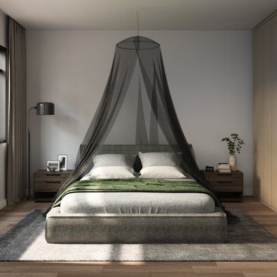 Myggenet til seng 156 mesh Sort ⌀56 x 220 cm Polyester