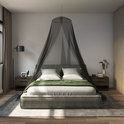 Myggenet til seng 156 mesh Sort ⌀56 x 220 cm Polyester