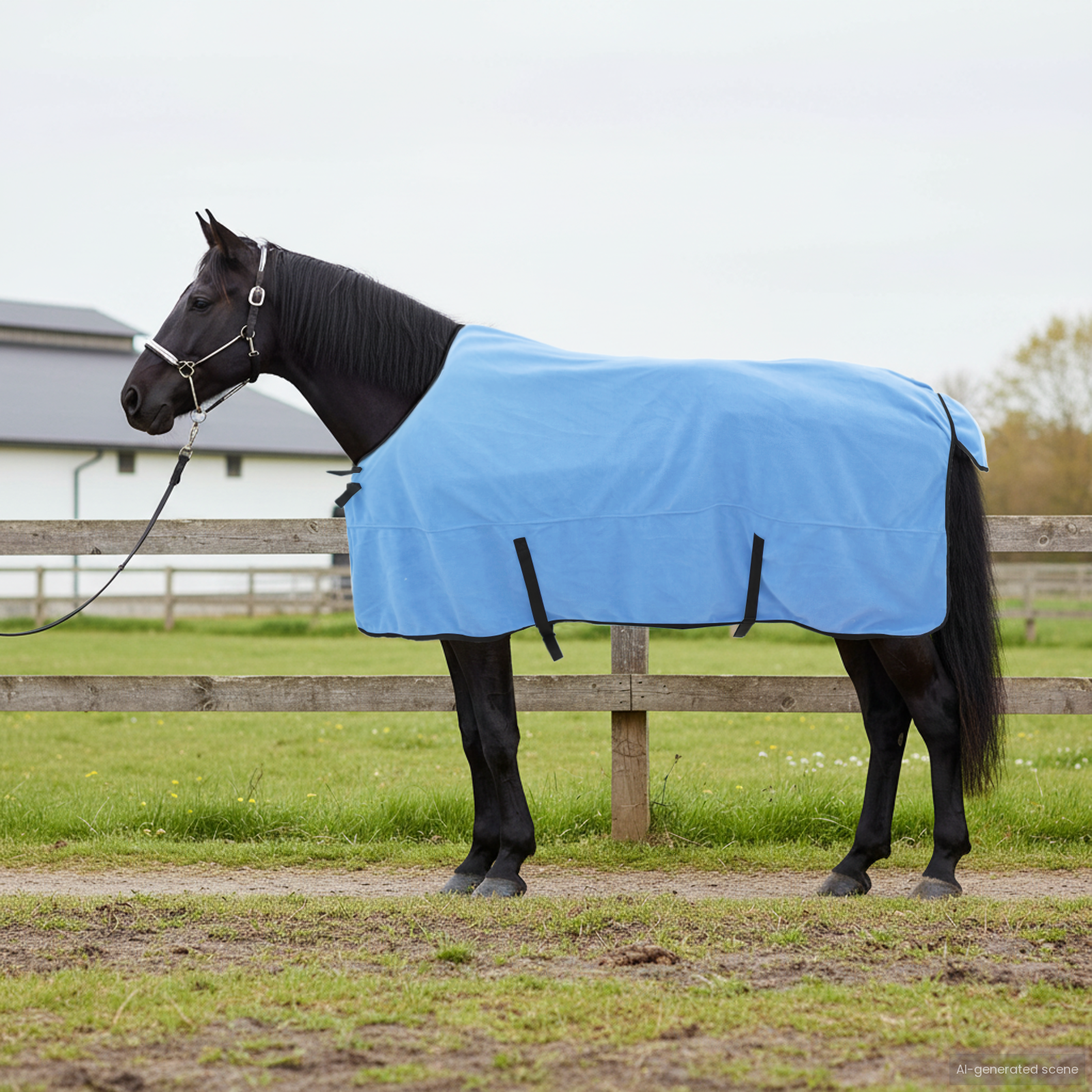Hestetæppe Fuldt aqua 155 cm Polyester billede