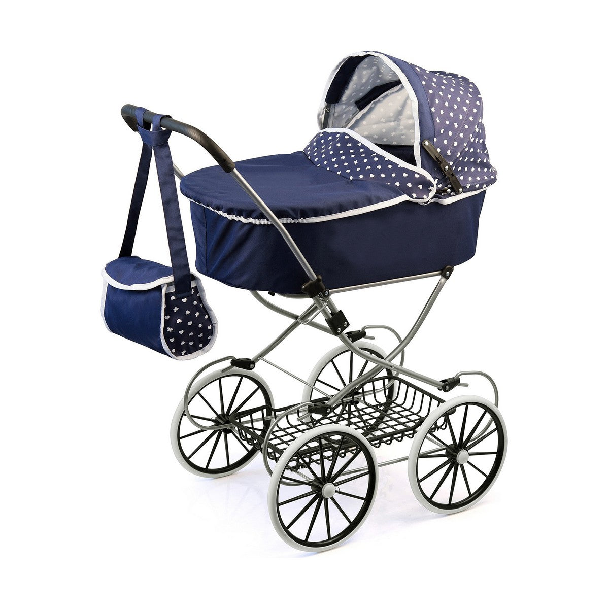Lille Barnevogn til Dukker Reig Classic Deluxe 70 x 42 x 89 cm Blå billede