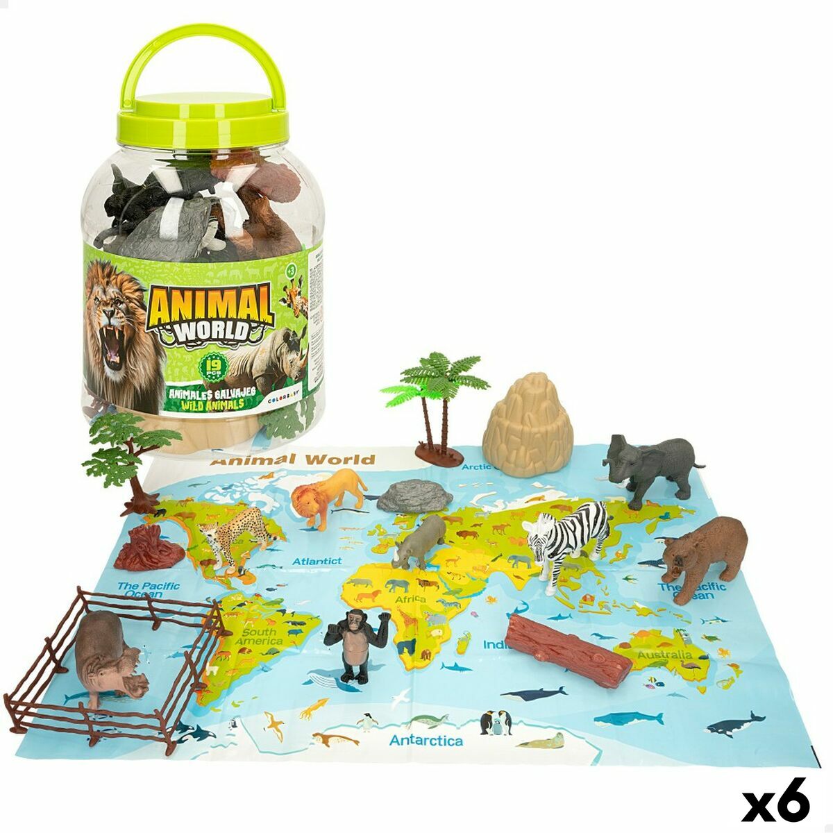 Dyrefigurer Colorbaby 19 Dele Jungle Plastik 14 x 6 x 5 cm (6 enheder) billede
