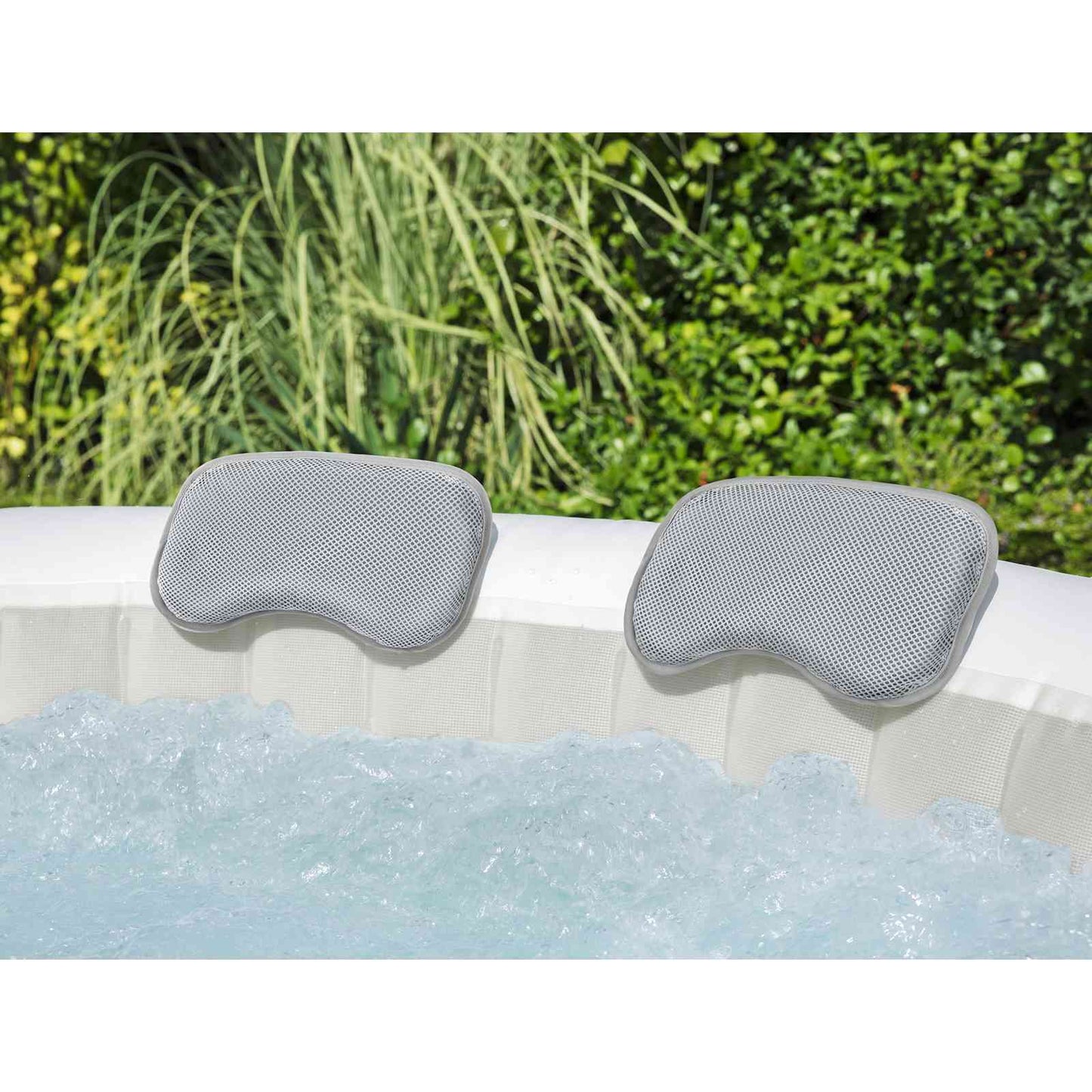 Spa Badepude 2 stk. Stål og PVC Grå