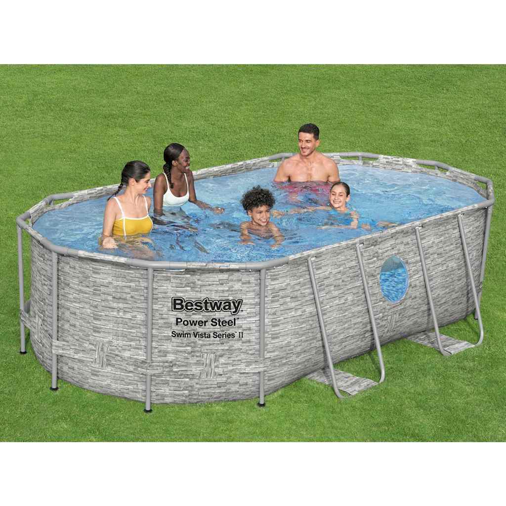 Power Steel swimmingpoolsæt 427x250x100 cm billede