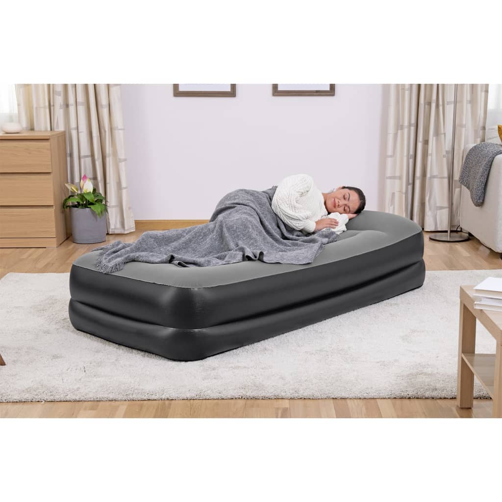 oppustelig luftmadras med indbygget luftpumpe 191x97x46 cm billede