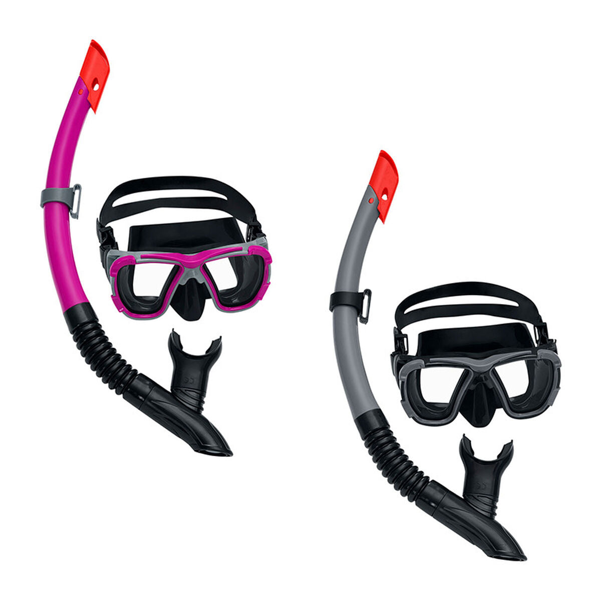 Snorkel beskyttelsesbriller og rør Bestway Grå Pink Voksen (1 enheder) billede