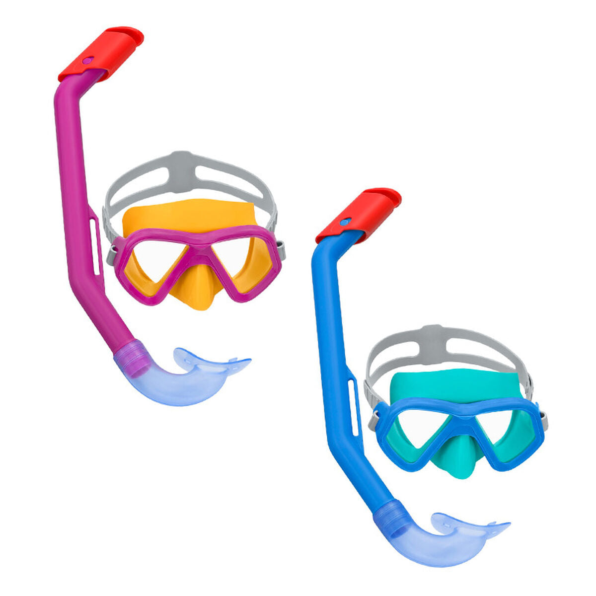 Snorkel beskyttelsesbriller og rør til børn Bestway Blå Fuchsia (1 enheder) billede