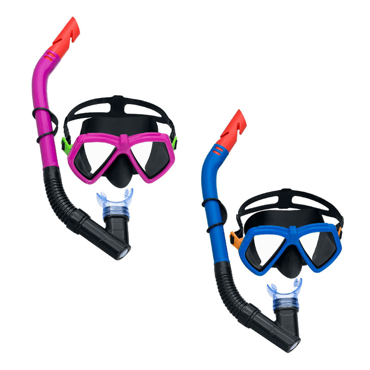 Snorkel beskyttelsesbriller og rør til børn Bestway Blå Fuchsia (1 enheder) billede