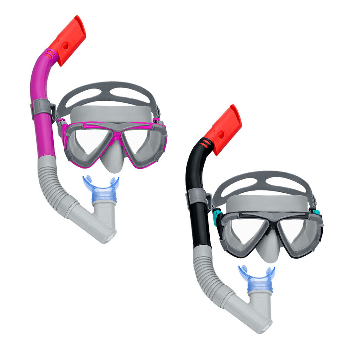 Snorkel beskyttelsesbriller og rør Bestway Sort Pink Voksen (1 enheder) billede