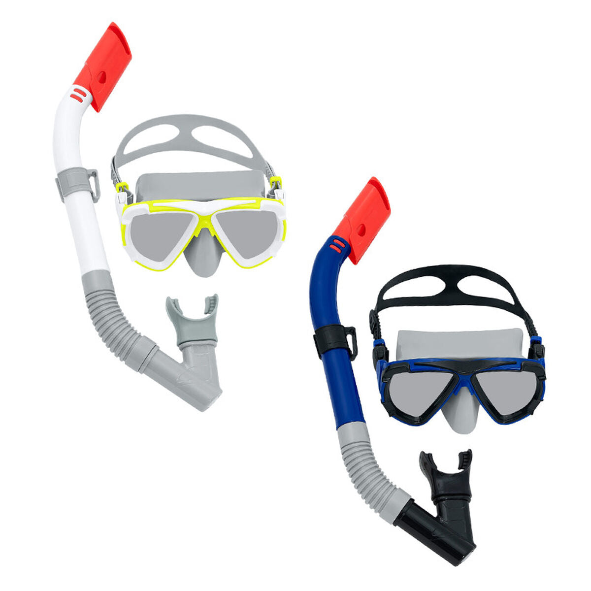 Snorkel beskyttelsesbriller og rør Bestway Hvid Mørkeblå Voksen (1 enheder) billede