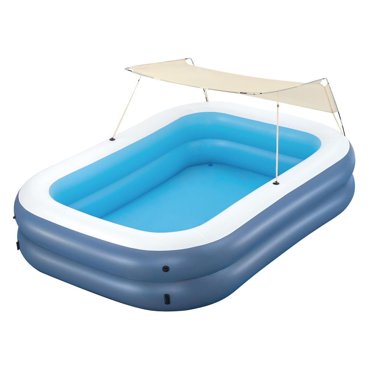 Bestway Oppustelig Pool 2 Kamre Rektangulær med Telt 254x178x140 cm +6 År 54449 billede