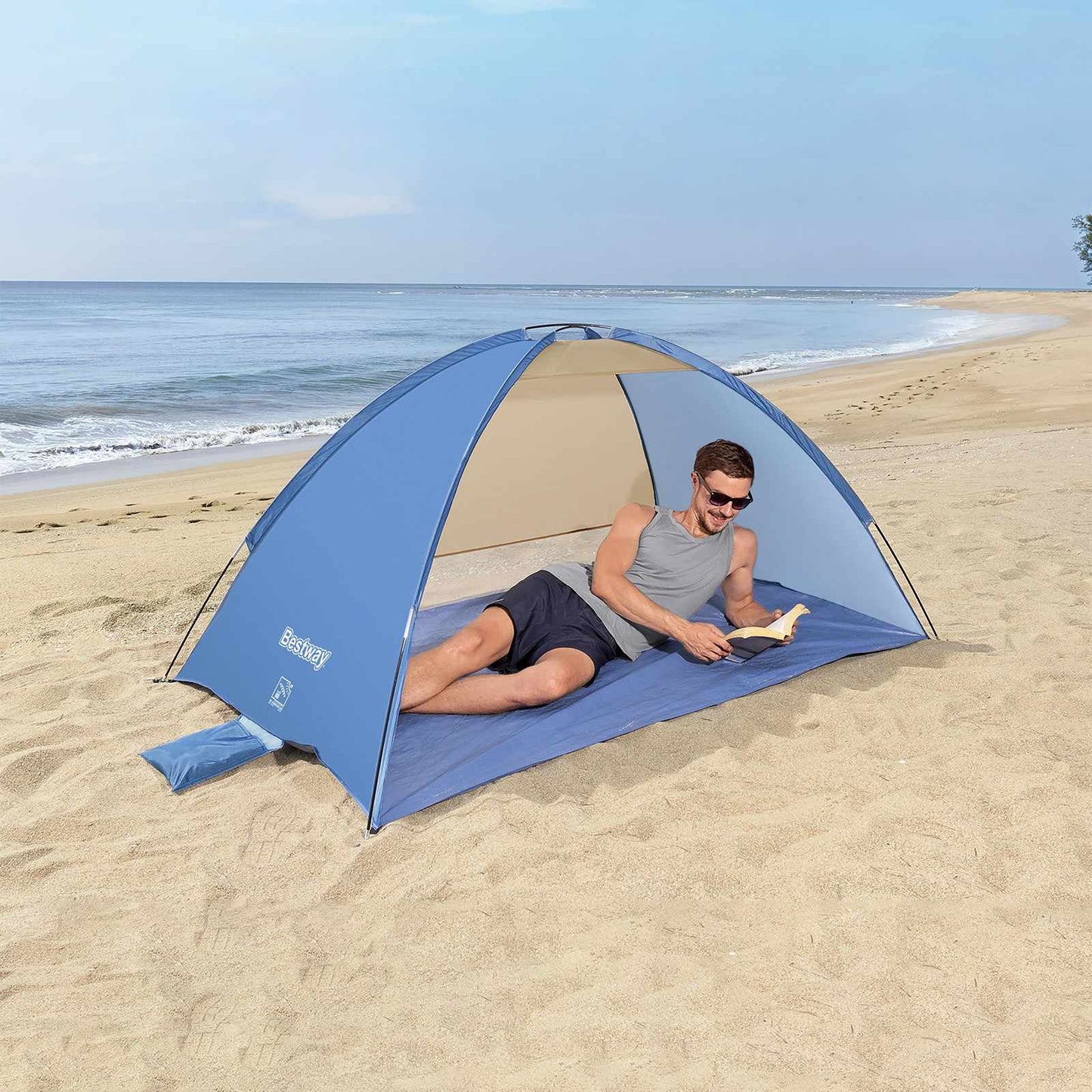 Strandbundstelt Lilla 2 x 1,2 x 0,95 m 190 T polyester stof