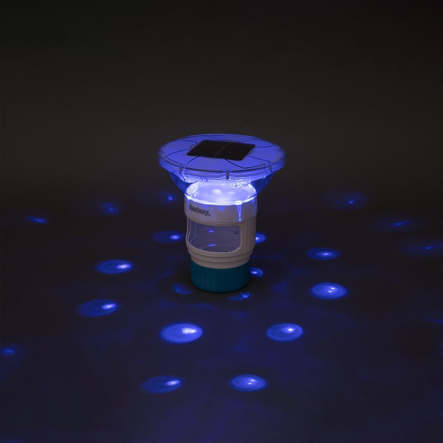 Flydende Sollys med LED-lysstrimler Hvid Ø 7,6 cm PC og ABS