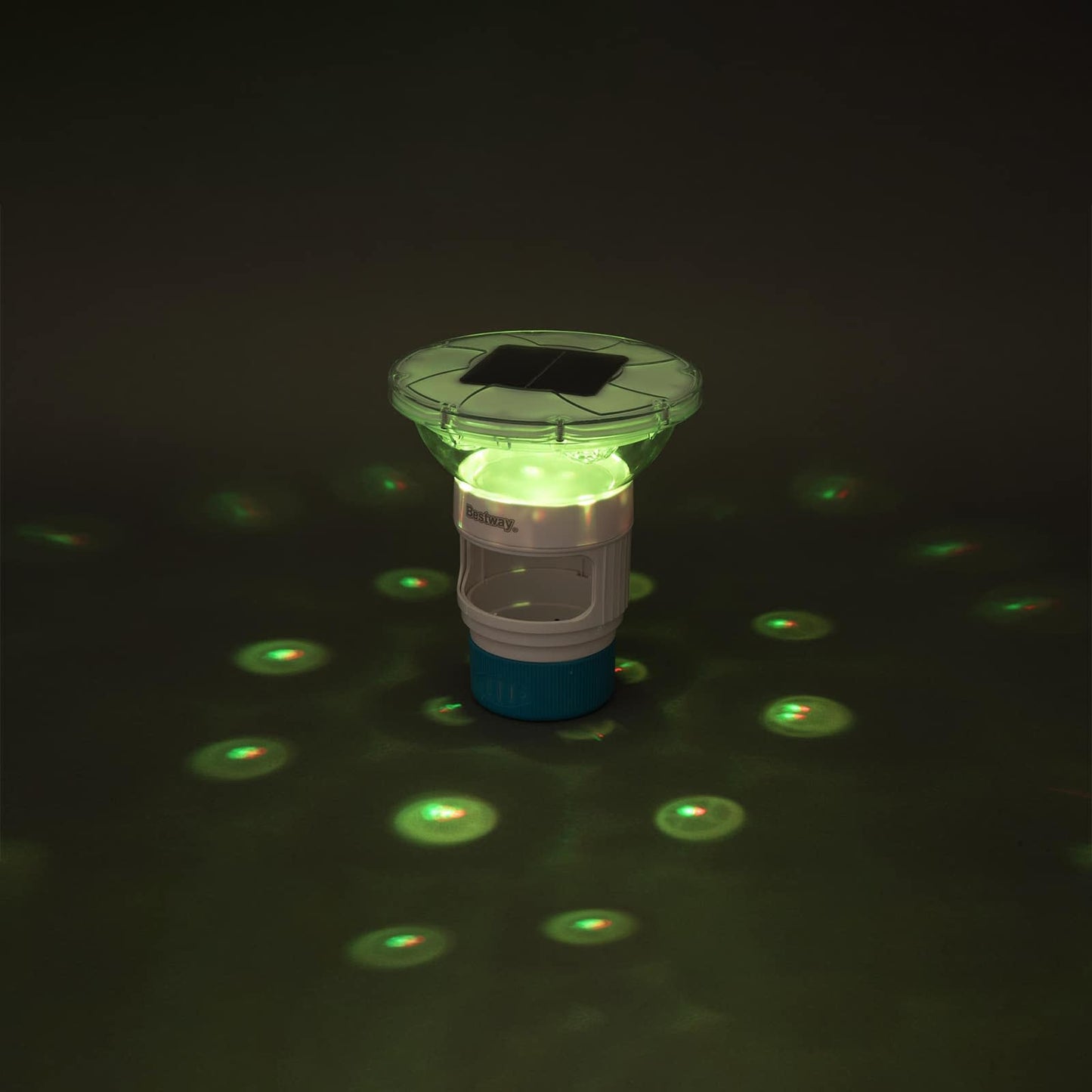 Flydende Sollys med LED-lysstrimler Hvid Ø 7,6 cm PC og ABS