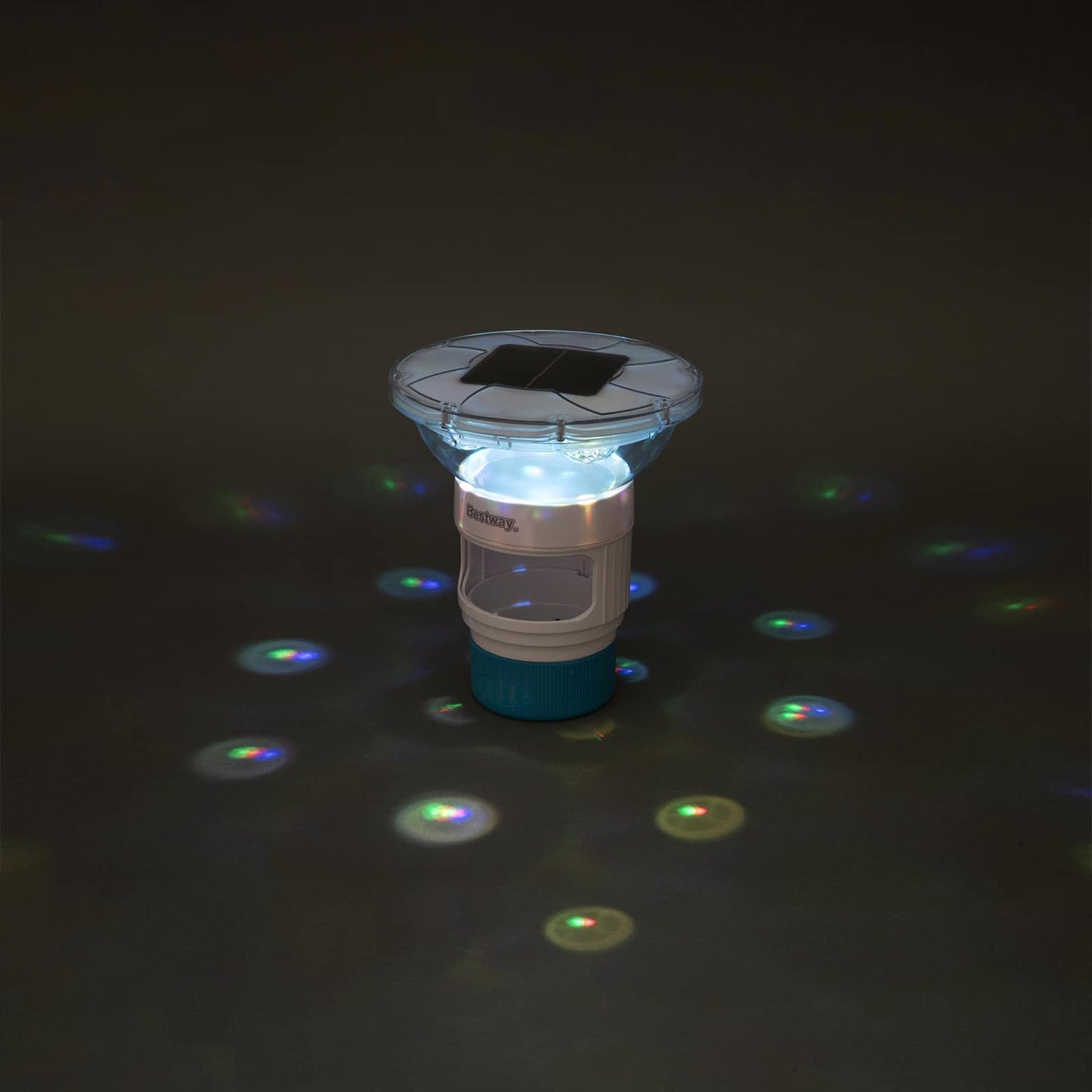 Flydende Sollys med LED-lysstrimler Hvid Ø 7,6 cm PC og ABS