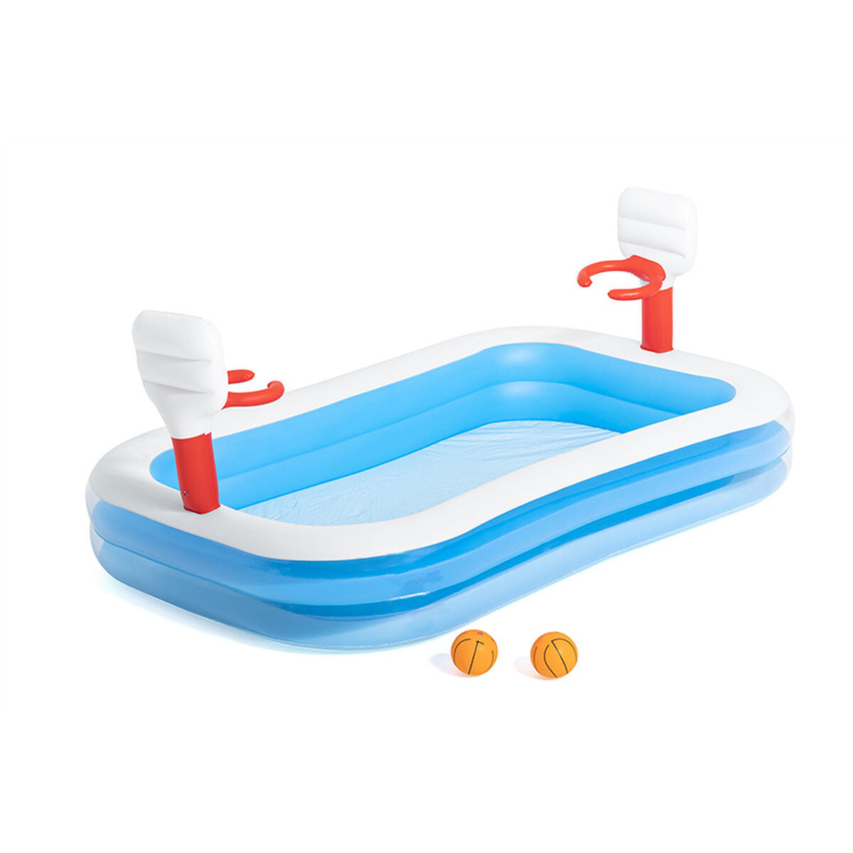 Oppustelig Pool til Børn Bestway 636 L 254 x 168 x 102 cm Basketball billede