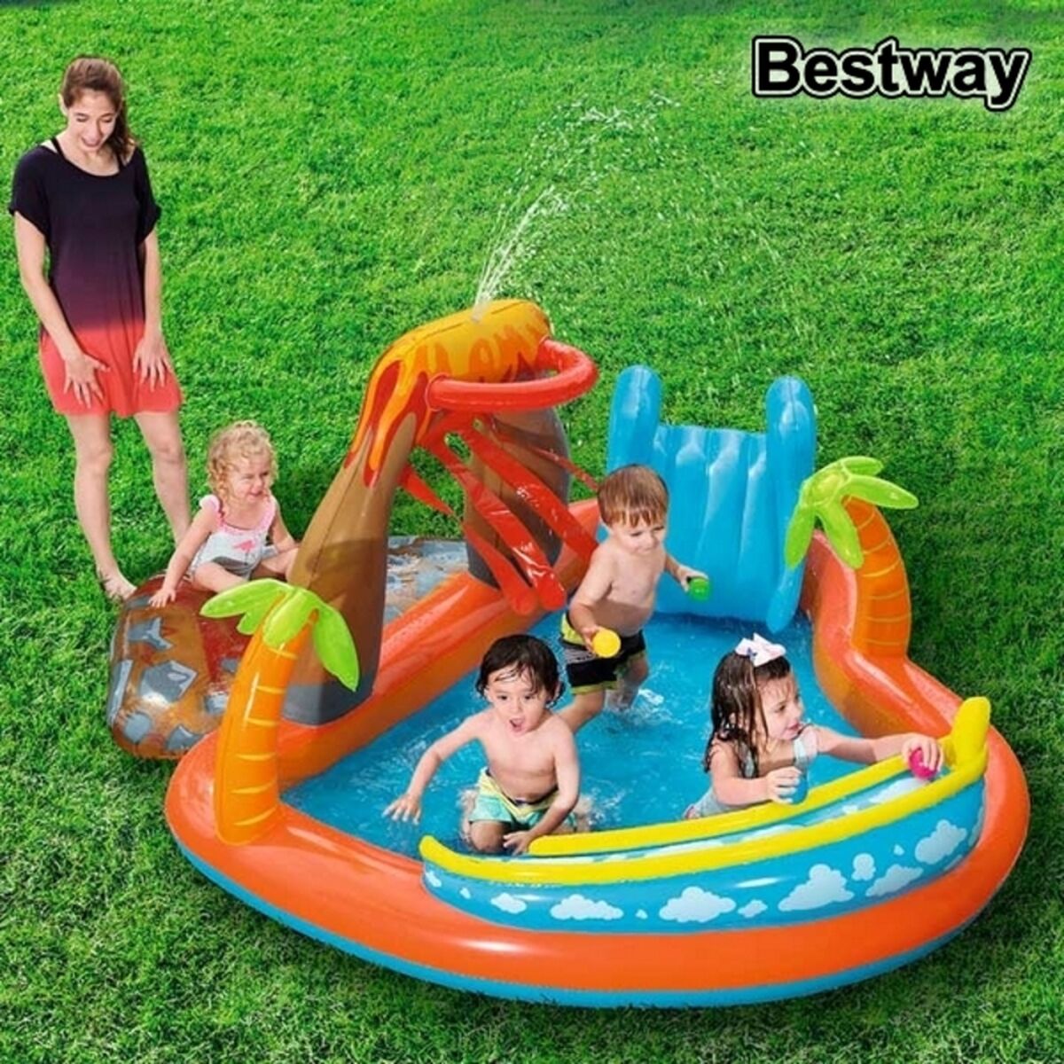 Oppustelig Pool C/C. PISCINA 2.65X2.65X1.04M HINCHABLE Bestway Multifarvet 265 x 265 x 104 cm billede