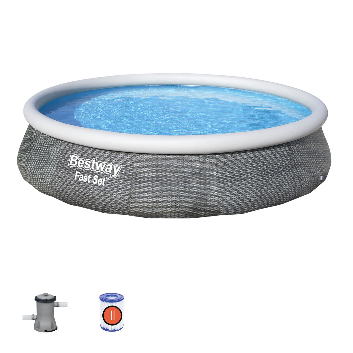 Oppustelig Pool Bestway Grå 7340 L 396 x 84 cm billede