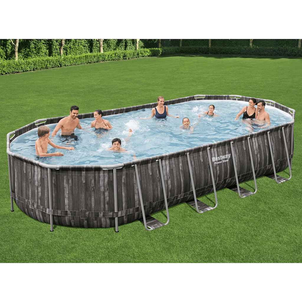 swimmingpool 7,32x3,66x1,22 m oval billede