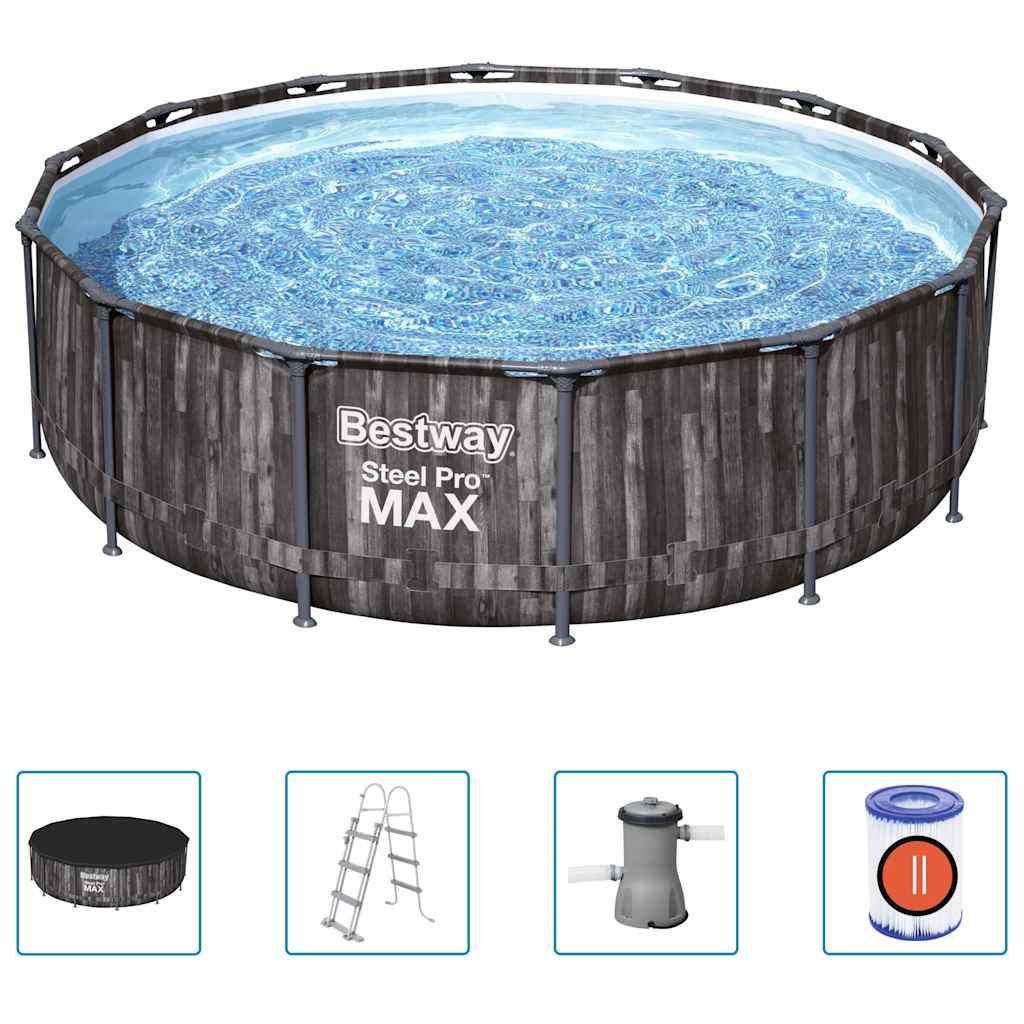 Steel Pro MAX swimmingpoolsæt rund 427x107 cm billede