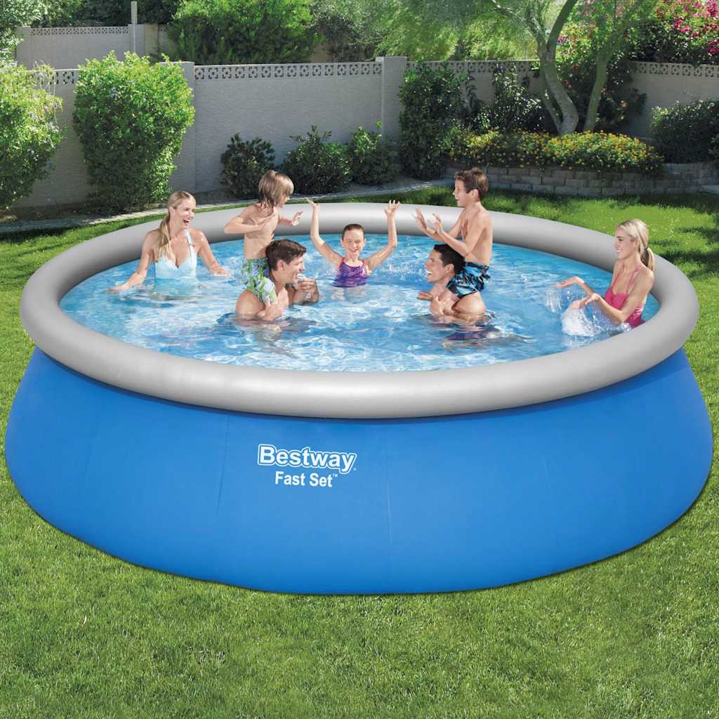 Fast Set oppusteligt swimmingpoolsæt rundt 457x122 cm billede