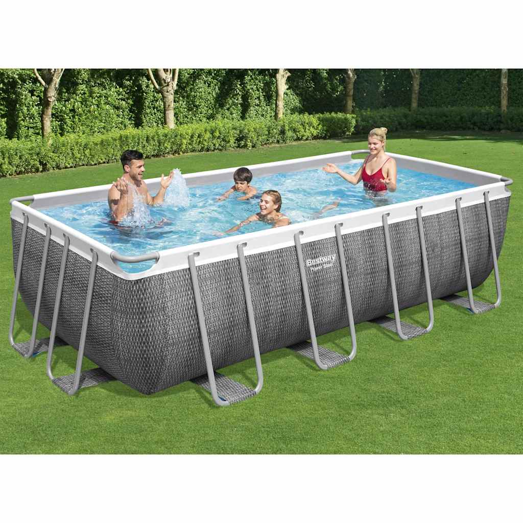 Power Steel swimmingpool 488x244x122 cm rektangulær billede