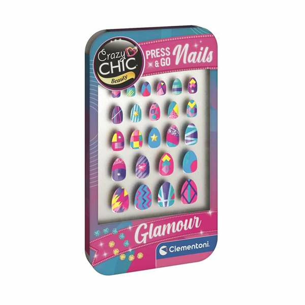 Clementoni Crazy Chic Press & Go Nails - Glamour