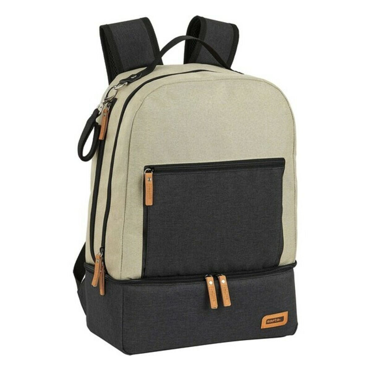 Sportstaske med skoholder Safta M883 Beige Mørkegrå 15 L billede