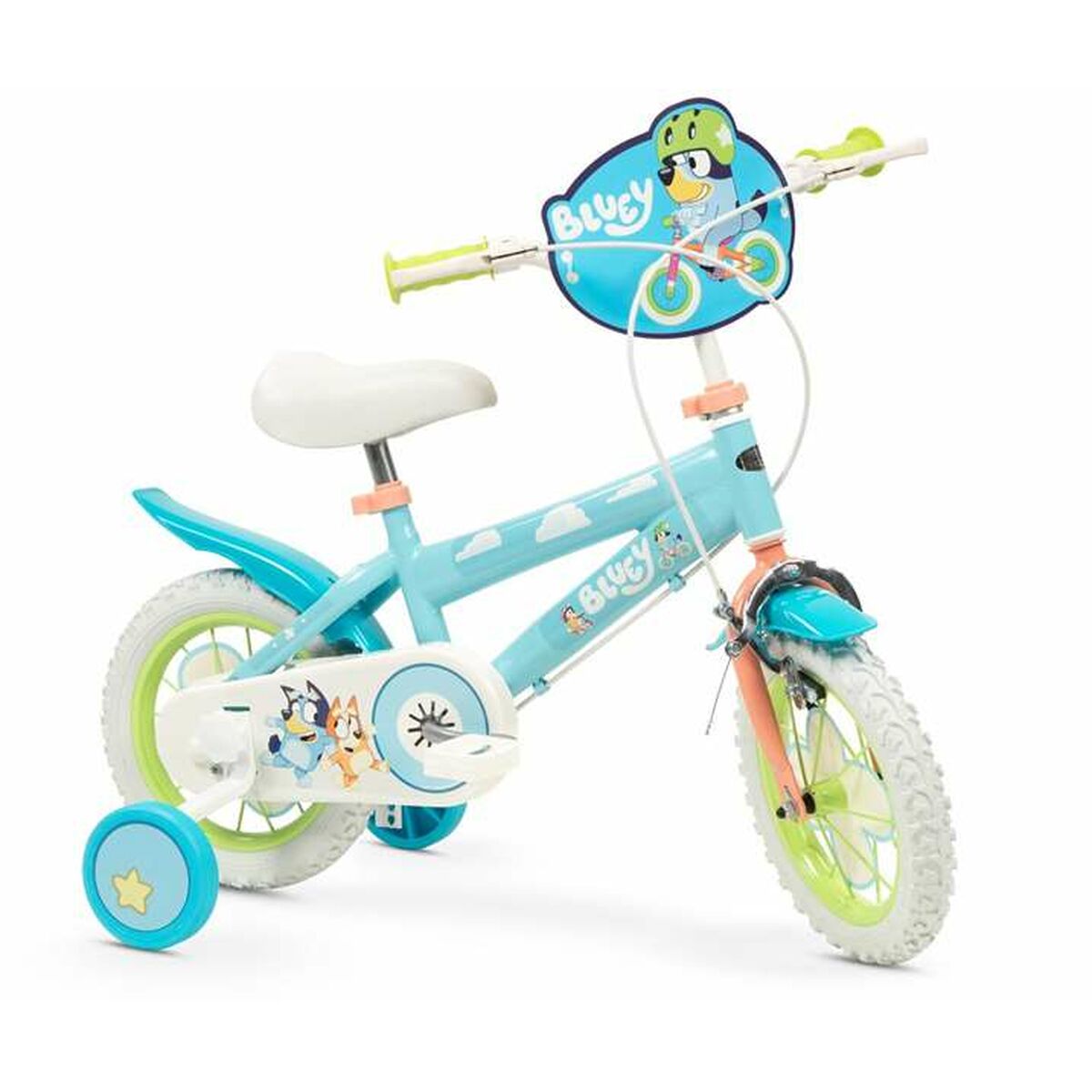 Børnecykel Bluey 12" Blå Grøn billede